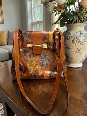 Patricia Nash Floral Multicolor Larone Shoulder Leather Bag Purse NEW